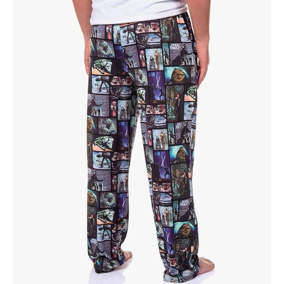 Star Wars Character Scenes Fleece Pajama Pants Men's SZ M - Picture 3 of 9